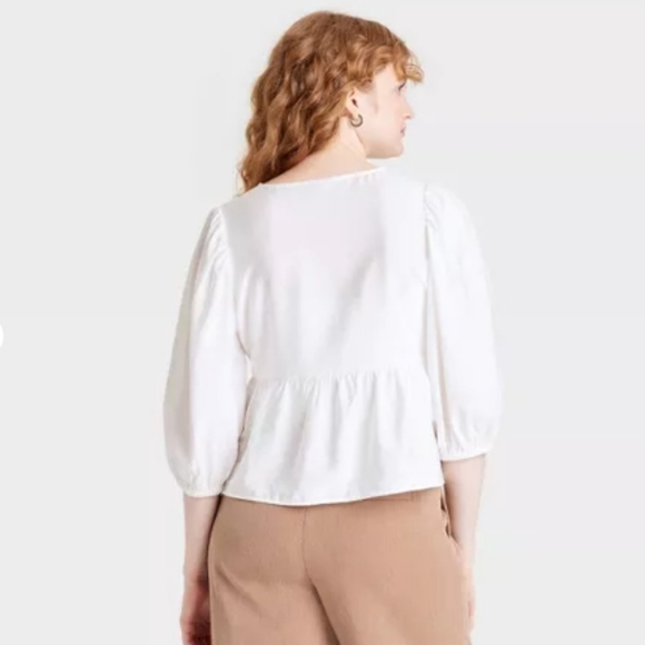 Women's Front Tie Blouse - Picture 6 of 10